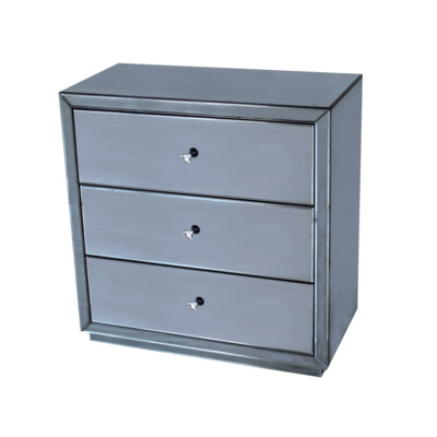 Yasmina Grey Mirrored Glass Chest of Drawers