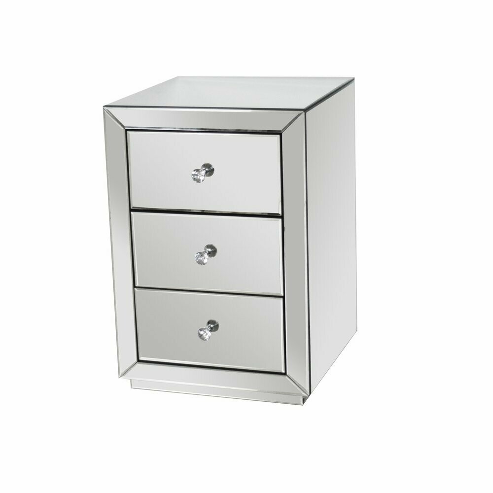 Yasmina Mirrored Glass Bedside Cabinet
