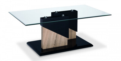 100cm Twin Peaks Coffee Table Wood Black Gloss