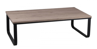 105cm Felixstowe Coffee Table Wood Effect with Black Metal Legs​