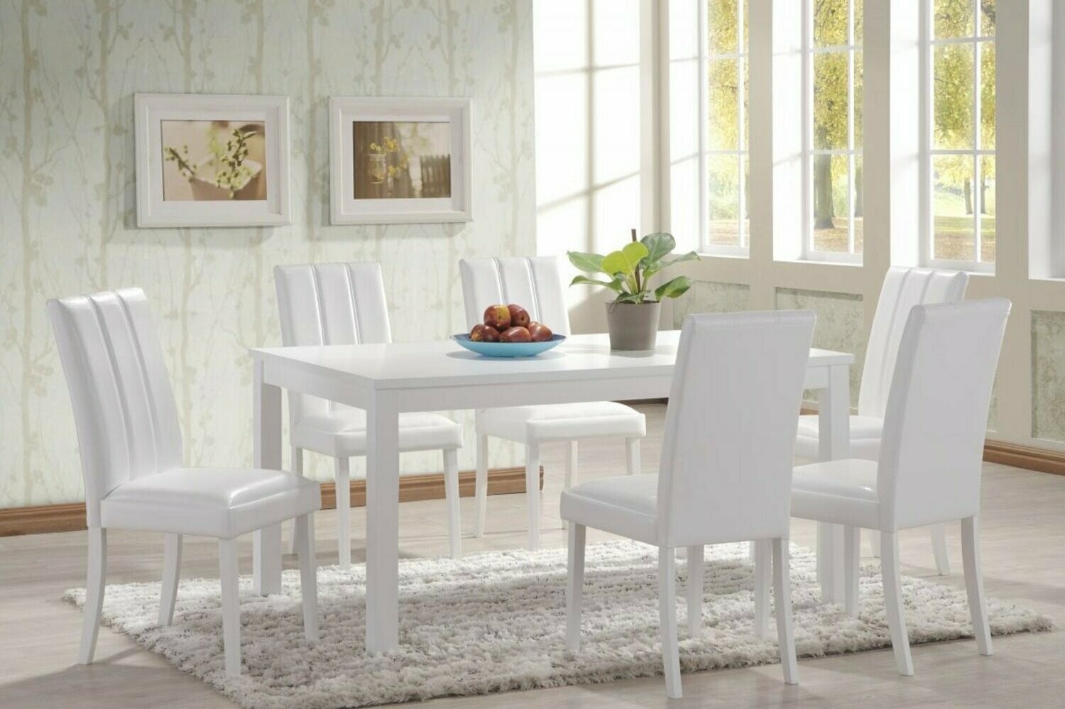 Tropez White Wood 150cm Dining Table