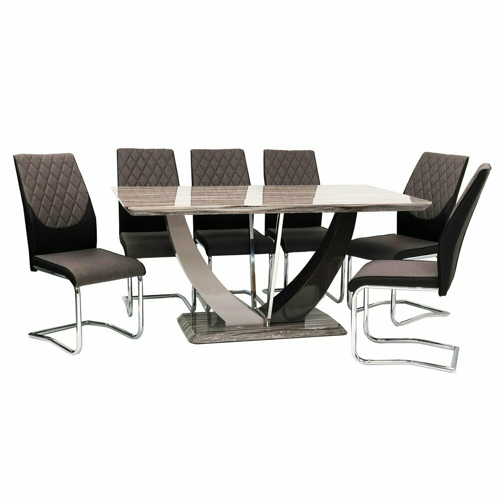 Atalanta 160cm Marble Effect Dining Table Set