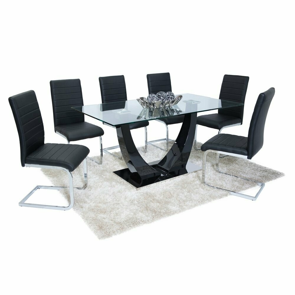 Orla 160cm Glass Dining Table Set