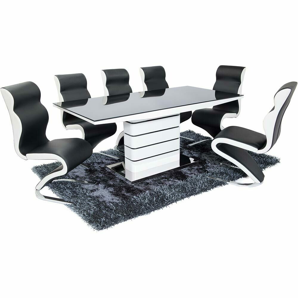 Greenwich 160cm Marble Effect Dining Table Set