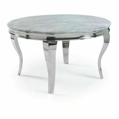 Laveda 130cm Grey Marble Round Dining Table Set