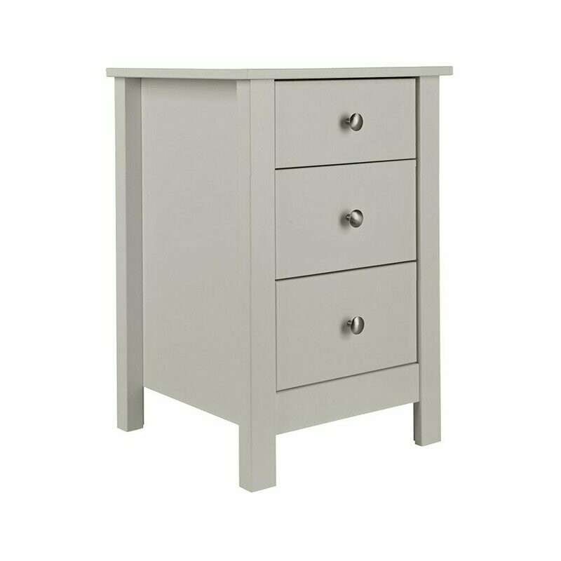 Santorini 3 Drawer Bedside Cabinet Soft Grey