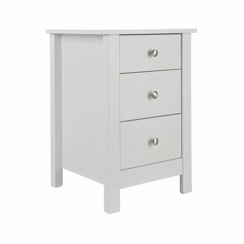 Santorini 3 Drawer Bedside Cabinet White