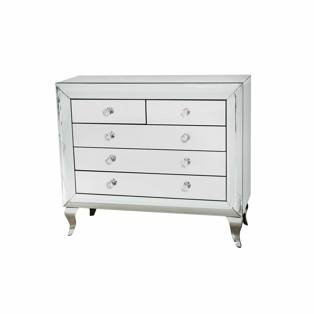 Laurene Curved Mirror Chest of Drawers