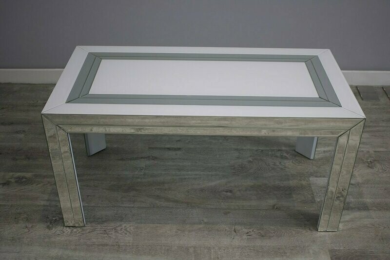 Bianca 100cm White Glass Mirror Coffee Table