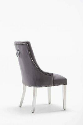 Canterbury Dark Grey Luxury Velvet Knockerback Dining Chair