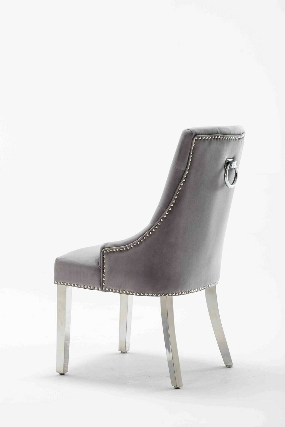 Canterbury Light Grey Luxury Velvet Knockerback Dining Chair