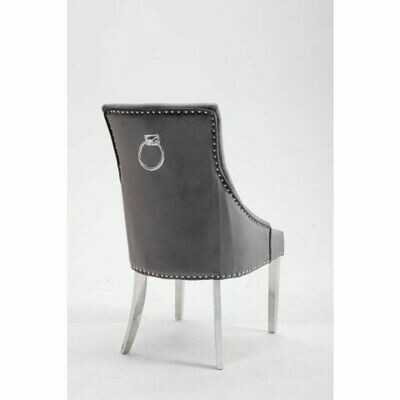 Belle Dark Grey Luxury Velvet Knockerback Dining Chair