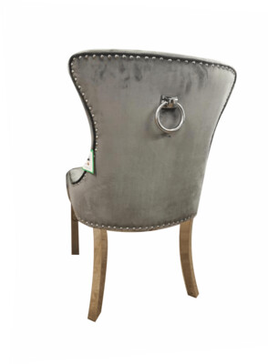 Windsor Grey Velvet Ring Knocker Dining Chair
