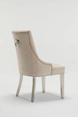 Canterbury Cream Luxury Velvet Knockerback Dining Chair