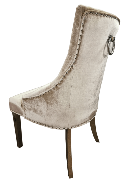 Belle Champagne Luxury Velvet Knocker Dining Chair