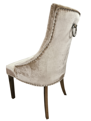 Belle Champagne Luxury Velvet Knocker Dining Chair
