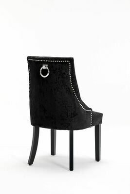 Canterbury Black Crushed Velvet Knockerback Dining Chair