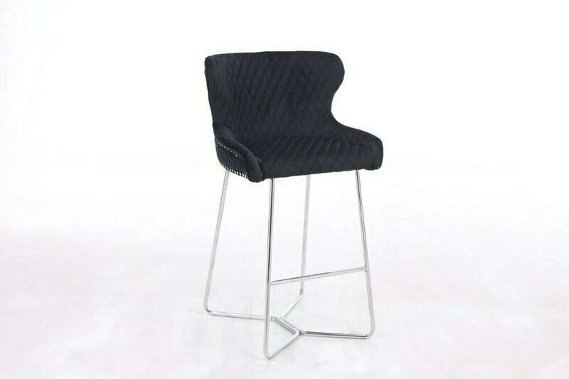 Tokyo Black Velvet Bar Stool