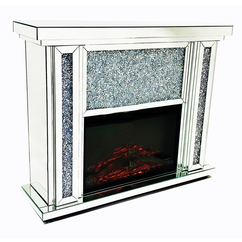 New York Diamond Crush Mirrored Fireplace
