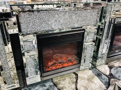 Temple Diamond Crush Mirrored Fireplace
