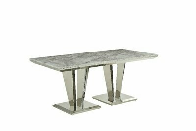 Aventus 180cm Grey Marble Dining Table
