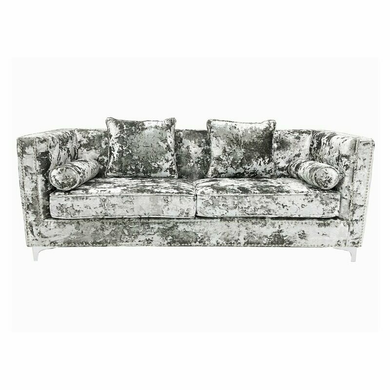 Dallas Silver Lustro 3 Seater Sofa Dallas Silver Lustro 3 Seater Sofa