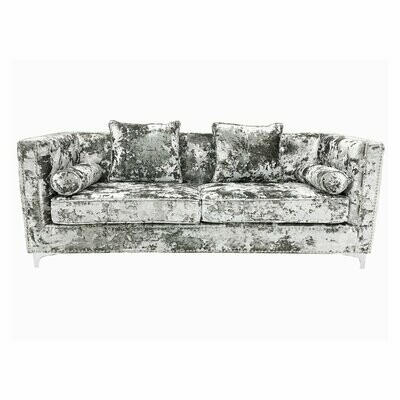 Dallas Silver Lustro 3 Seater Sofa