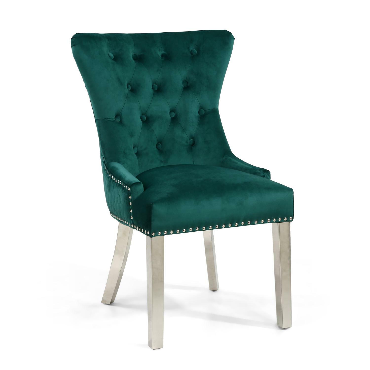 Green high deals back dining chairs