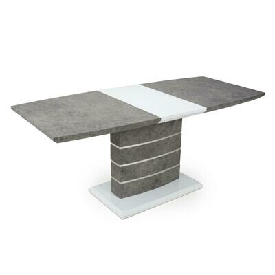 Arla Large Extendable Grey/White Granite Effect Dining Table