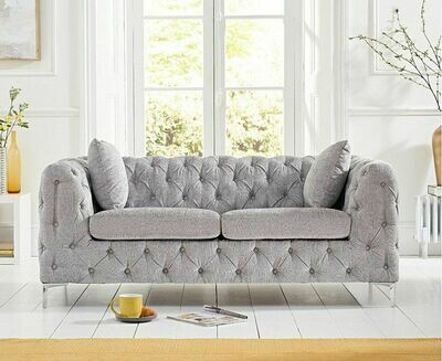 Alegra Grey Plush 2 Seater Sofa