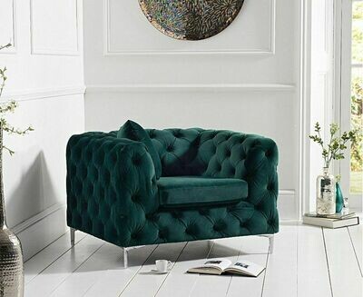 Alegra Green Plush Armchair
