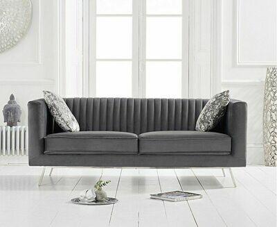 Danielle Grey Plush 2 Seater Sofa
