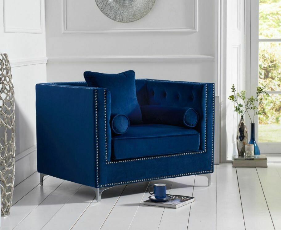 Wessex Blue Plush Armchair