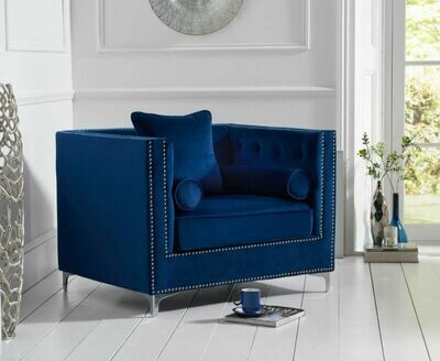 Wessex Blue Plush Armchair