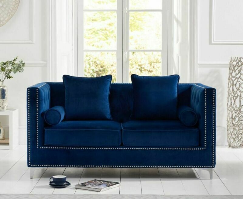 Wessex Blue Plush 2 Seater Sofa