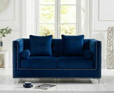 Wessex Blue Plush 2 Seater Sofa