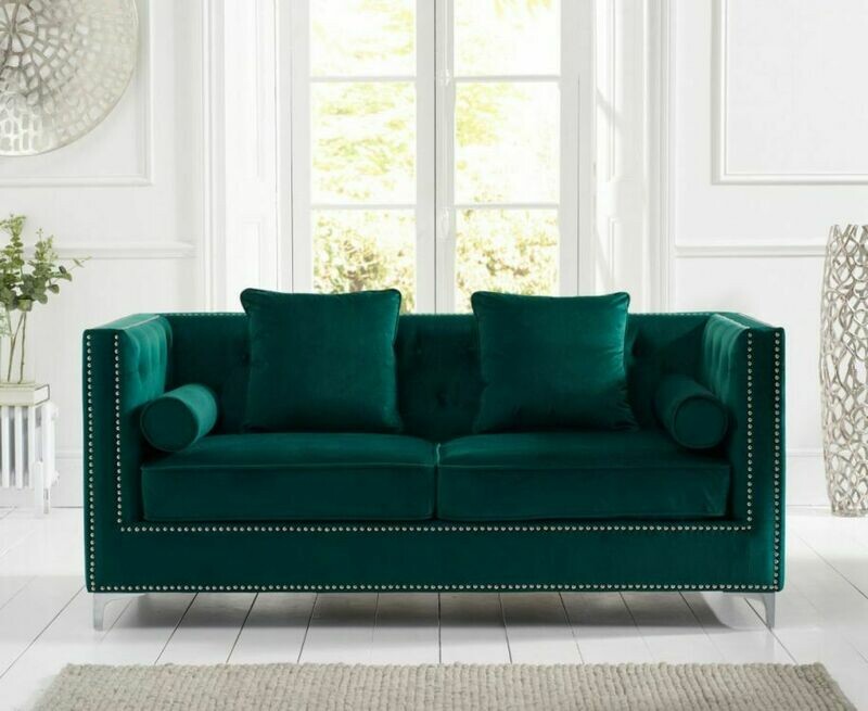 Wessex Green Plush 3 Seater Sofa
