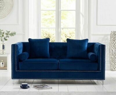 Wessex Blue Plush 3 Seater Sofa