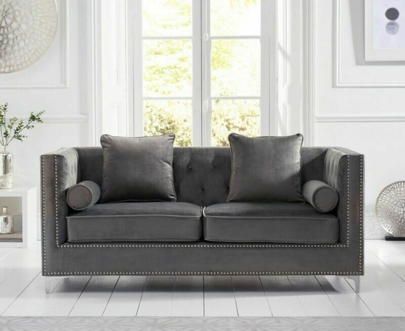 Wessex Grey Plush 3 Seater Sofa