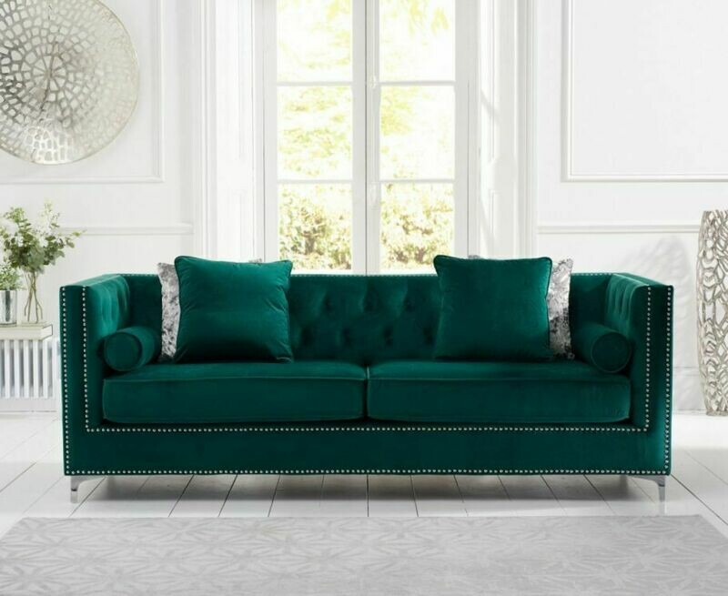 Wessex Green Plush 4 Seater Sofa