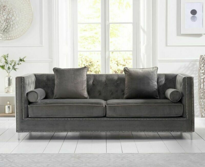 Wessex Grey Plush 4 Seater Sofa