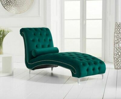 Wessex Green Plush Chaise Longue