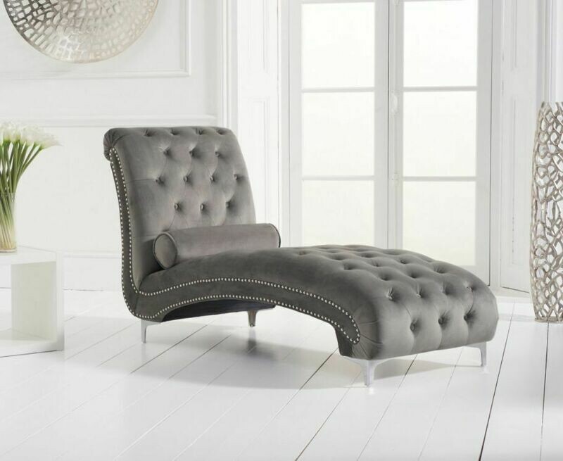 Wessex Grey Plush Chaise Longue