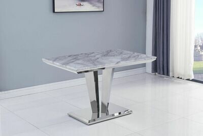Aventus 120cm Grey Marble Dining Table