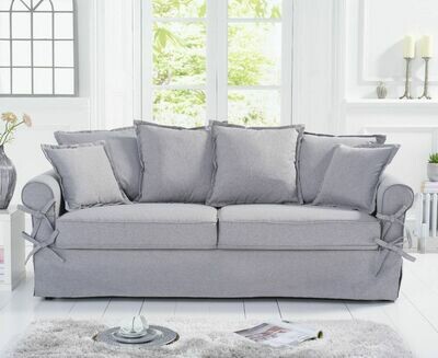 Cecilia Grey Linen 3 Seater Sofa