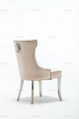 Cannes Cream Luxury Velvet Knockerback Dining Chair