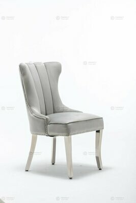 Cannes Light Grey Luxury Velvet Knockerback Dining Chair