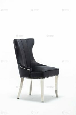 Cannes Black Luxury Velvet Knockerback Dining Chair