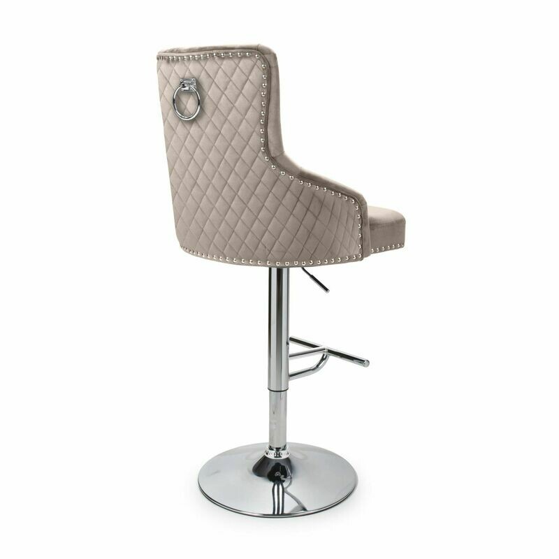 Knightsbridge Knockerback Mink Velvet Bar Stool