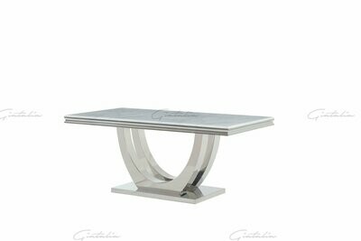 Calacatta180cm White & Grey Marble Dining Table